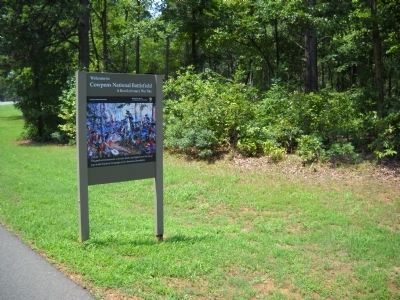 Marker on the Cowpens Battlefield. Click for full size. Marker on the Cowpens Battlefield image. Click for full size.
