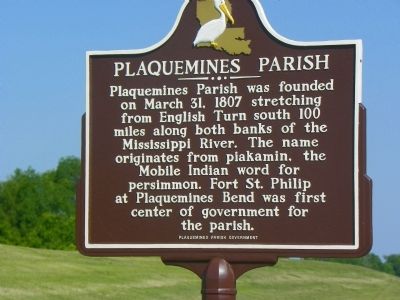 Plaquemines Parish Marker. Click for full size. Plaquemines Parish Marker image. Click for full size.