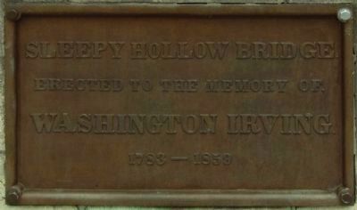 Closeup of Sleepy Hollow Bridge Plaque image. Click for full size.