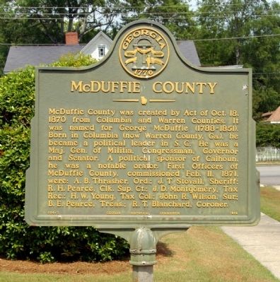 McDuffie County Marker image. Click for full size.
