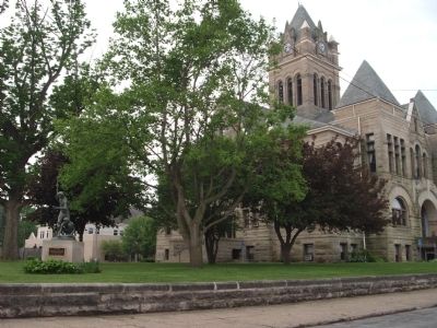 North/East Corner - - Pulaski County Courthouse - Winamac, Indiana. Click for full size. North/East Corner - - Pulaski County Courthouse - Winamac, Indiana image. Click for full size.