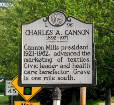 Charles A. Cannon Marker image. Click for full size.