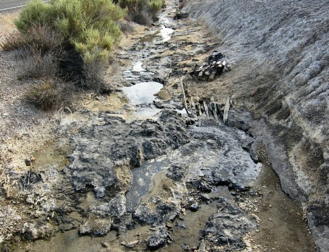 McKittrick Brea Pit - asphalt or tar seep image. Click for full size.