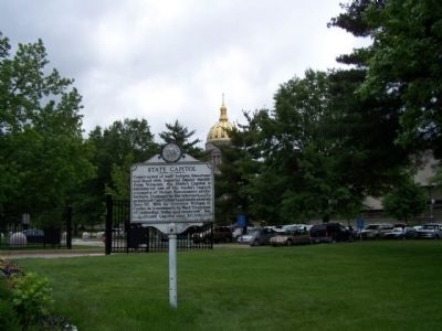 State Capitol and Marker, seen westside at grounds. Click for full size. State Capitol and Marker, seen westside at grounds image. Click for full size.