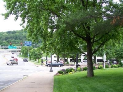 State Capitol Marker at right, seen along Greenbrier Street. Click for full size. State Capitol Marker at right, seen along Greenbrier Street image. Click for full size.