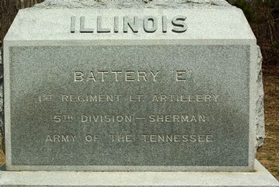 Battery E, 1st Illinois Light Artillery Marker. Click for full size. Battery E, 1st Illinois Light Artillery Marker image. Click for full size.