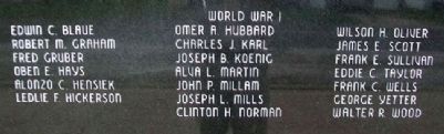 Montgomery County War Memorial Honor Roll. Click for full size. Montgomery County War Memorial Honor Roll image. Click for full size.