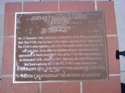 Convair F-102A Delta Dagger Marker. Click for full size. Convair F-102A Delta Dagger Marker image. Click for full size.