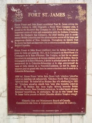 Fort St, James Marker. Click for full size. Fort St, James Marker image. Click for full size.