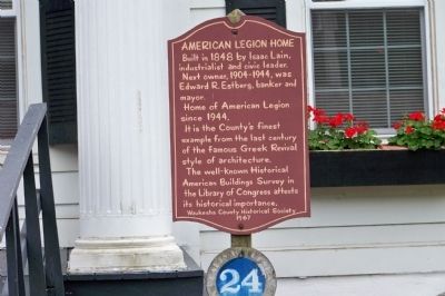 American Legion Home Marker. Click for full size. American Legion Home Marker image. Click for full size.