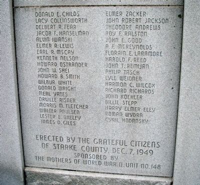 Center - Name Section - - Starke County Honor Rolls Marker image. Click for full size.