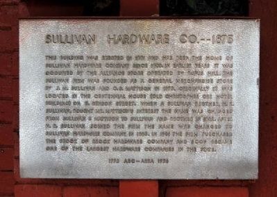 Sullivan Hardware Co. -- 1875 Marker image. Click for full size.