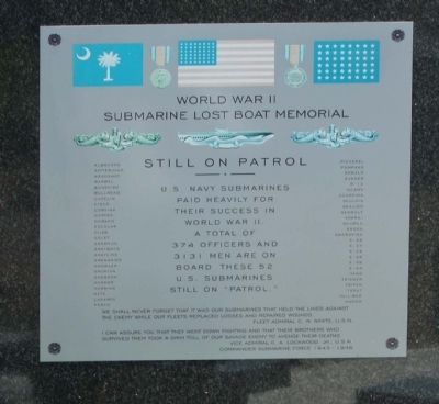 World War II Submarine Lost Boat Memorial Marker image. Click for full size.