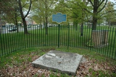 Ganowauges Marker at the Great White Sulphur Spring. Click for full size. Ganowauges Marker at the Great White Sulphur Spring image. Click for full size.