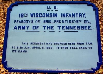 16th Wisconsin Infantry Marker. Click for full size. 16th Wisconsin Infantry Marker image. Click for full size.