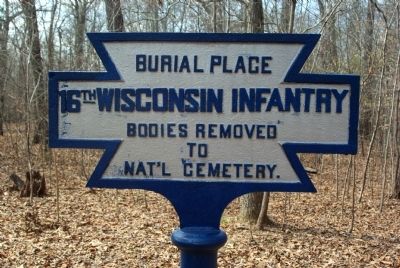 16th Wisconsin Infantry Marker. Click for full size. 16th Wisconsin Infantry Marker image. Click for full size.