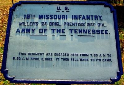 18th Missouri Infantry Marker. Click for full size. 18th Missouri Infantry Marker image. Click for full size.