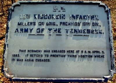 18th Wisconsin Infantry Marker image. Click for full size.