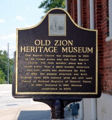 Old Zion Heritage Museum Marker. Click for full size. Old Zion Heritage Museum Marker image. Click for full size.