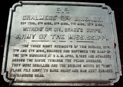 Chalmers' Brigade Marker. Click for full size. Chalmers' Brigade Marker image. Click for full size.