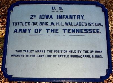 2nd Iowa Infantry Marker. Click for full size. 2nd Iowa Infantry Marker image. Click for full size.