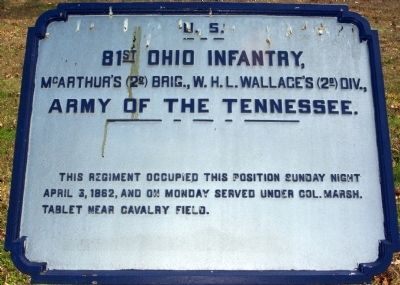 81st Ohio Infantry Marker. Click for full size. 81st Ohio Infantry Marker image. Click for full size.