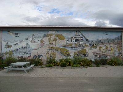 Mural on the Yukon Transportaion Museum, the markers are out-of-sight to the right. image. Click for full size.