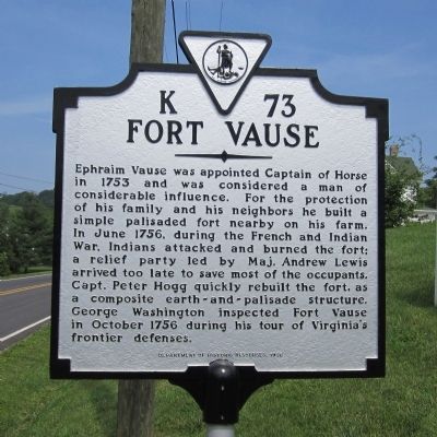 Fort Vause Marker. Click for full size. Fort Vause Marker image. Click for full size.