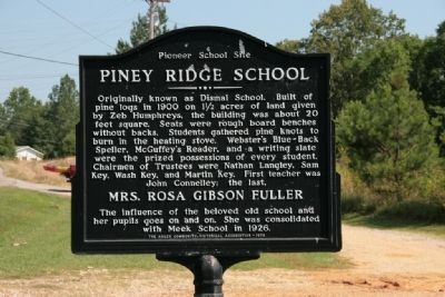 Piney Ridge School Marker image. Click for full size.