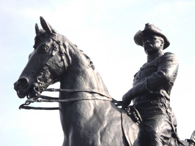 Closeup of Theodore Roosevelt Statue image. Click for full size.