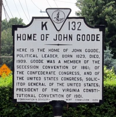 Home of John Goode Marker image. Click for full size.