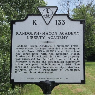 Randolph-Macon Academy Marker image. Click for full size.