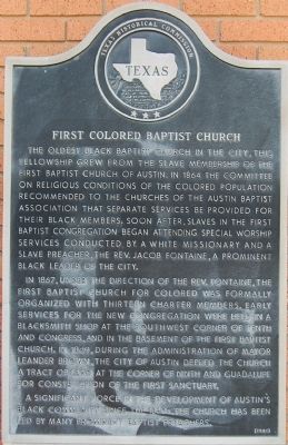 First Colored Baptist Church Marker image. Click for full size.