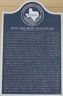 Maud Anna Berry Smith Fuller` Marker. Click for full size. Maud Anna Berry Smith Fuller` Marker image. Click for full size.