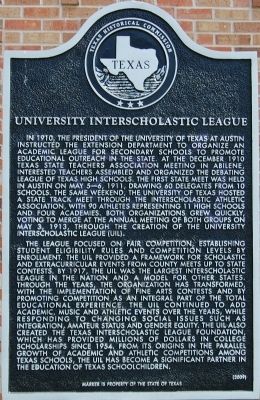 University Interscholastic League Marker image. Click for full size.