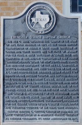 Ebenezer (Third) Baptist Church Marker image. Click for full size.