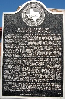 Desegregation of Texas Public Schools Marker image. Click for full size.