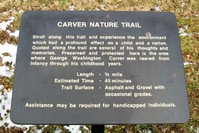 George Washington Carver Nature Trail. Click for full size. George Washington Carver Nature Trail image. Click for full size.