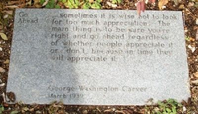 George Washington Carver's Thoughts Marker. Click for full size. George Washington Carver's Thoughts Marker image. Click for full size.