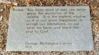George Washington Carver's Thoughts Marker. Click for full size. George Washington Carver's Thoughts Marker image. Click for full size.