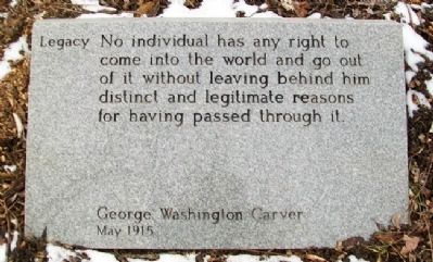 George Washington Carver's Thoughts Marker. Click for full size. George Washington Carver's Thoughts Marker image. Click for full size.