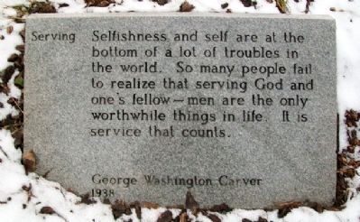 George Washington Carver's Thoughts Marker. Click for full size. George Washington Carver's Thoughts Marker image. Click for full size.