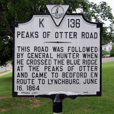 Peaks of Otter Road Marker. Click for full size. Peaks of Otter Road Marker image. Click for full size.