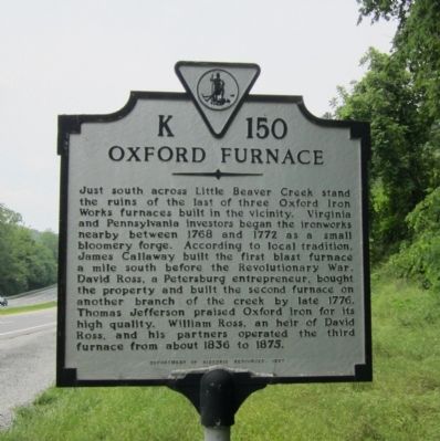 Oxford Furnace Marker. Click for full size. Oxford Furnace Marker image. Click for full size.