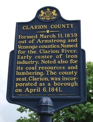 Clarion County Marker image. Click for full size.