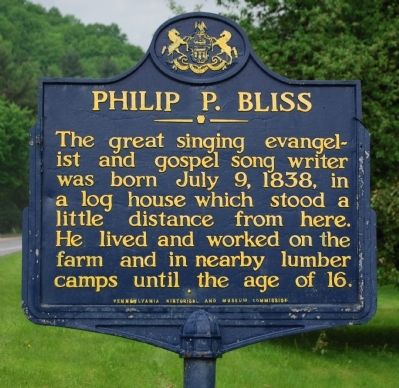 Philip P. Bliss Marker. Click for full size. Philip P. Bliss Marker image. Click for full size.