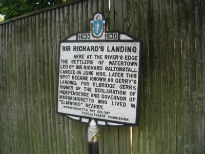 Sir Richard's Landing Marker - North face image. Click for full size.