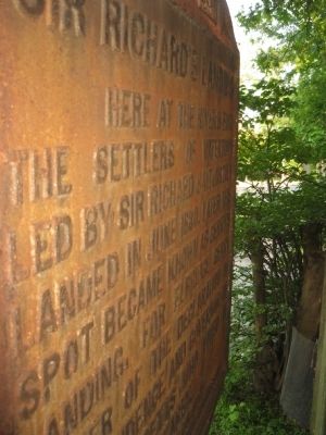 Sir Richard's Landing Marker - South Face. Click for full size. Sir Richard's Landing Marker - South Face image. Click for full size.