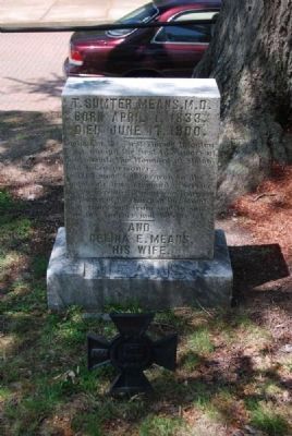 T. Sumter Means, M.D. and<br>Celina Means Tombstone image. Click for full size.