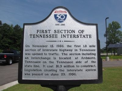 First Section of Tennessee Interstate Marker image. Click for full size.